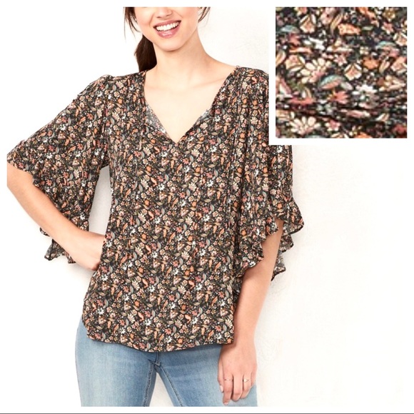 Print Sideboob Flounce Top main image 1